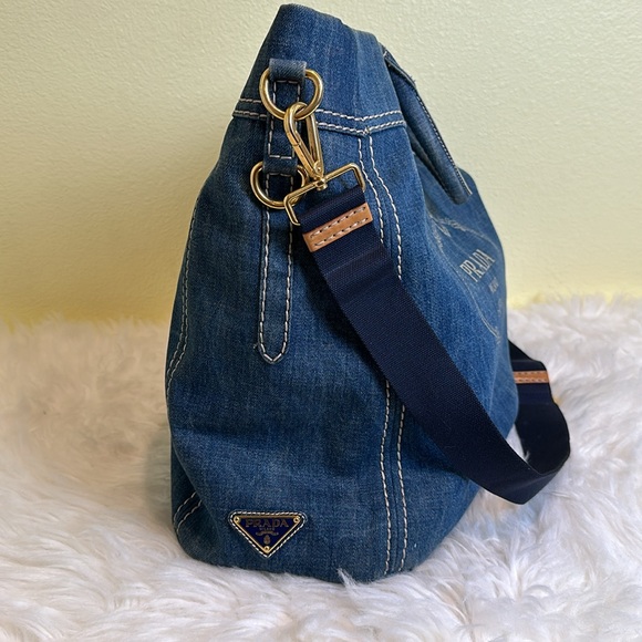 💯Authentic Prada Blue Denim Tote Bag🍀 - Picture 13 of 17